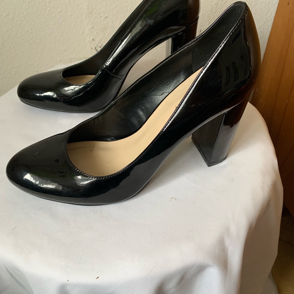 Nine West Blk Patent Leather Pumps Sz 8.5
